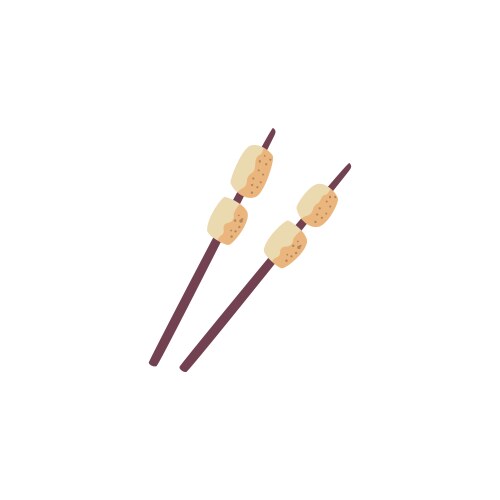 Roasted Marshmallow on Stick Vector Image