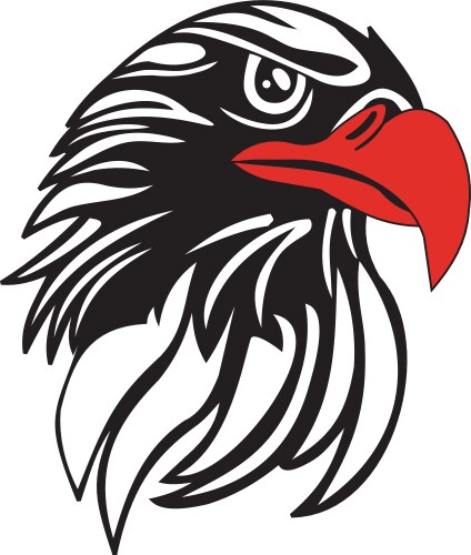Proud eagle head color version Royalty Free Vector Image