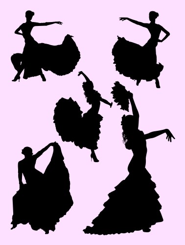 Flamenco Dancer Silhouette Vector Image