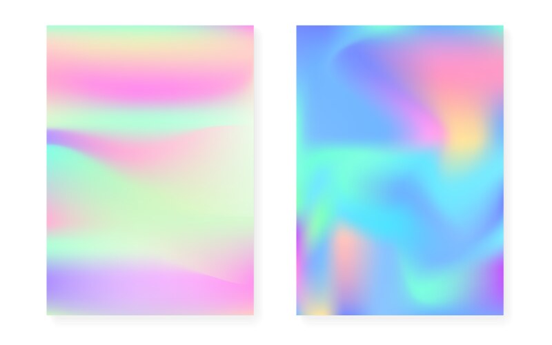 Holographic Gradient Backgrounds vector image