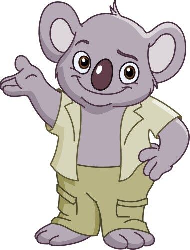 Cartoon little koala posing Royalty Free Vector Image