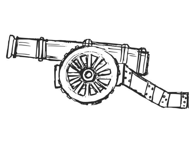 Antique Cannon Sketch Vector Image