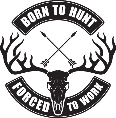 Hunter's Work: Skull & Crossed Arrows Vector Image