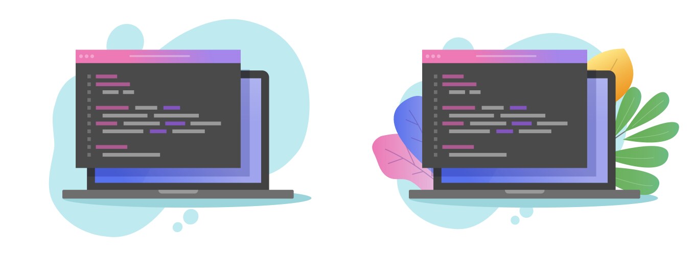 Programming php code on computer screen vector image
