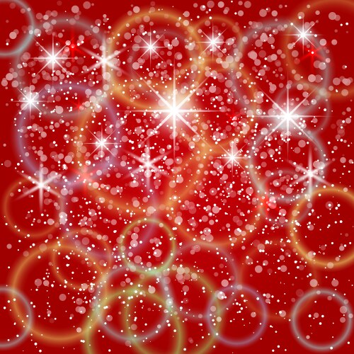 Abstract red background with bokeh and particles vector image