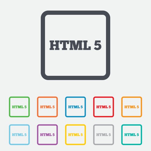 Html5 sign icon new markup language symbol vector image
