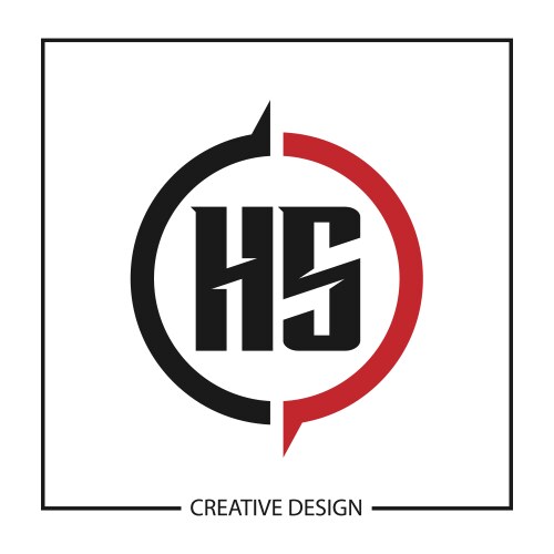 Initial letter hs logo template design Vector Image