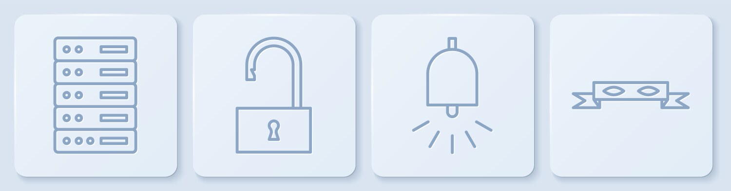 Set line server data web hosting ringing alarm vektorbild