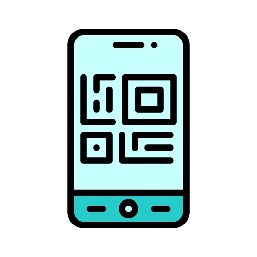 Qr code scan icon mobile application vector image