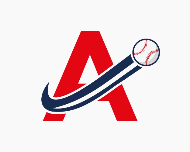 initial letter a baseball logo concept