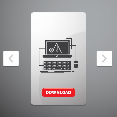Computer crash error failure system glyph icon vektorbild