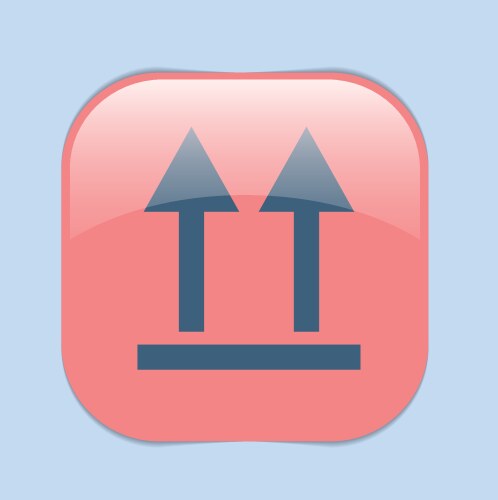 Fragile symbol arrow up logistic icon vector image