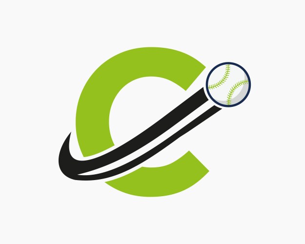 initial letter c baseball logo concept