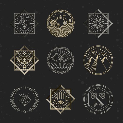 Alchemy & Magic Symbol Set Vector Image