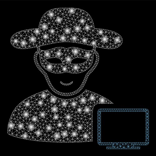 Flare mesh 2d computer hacker with light spots vector image