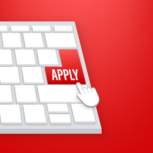 Apply with cursor button internet icon pointer vector image