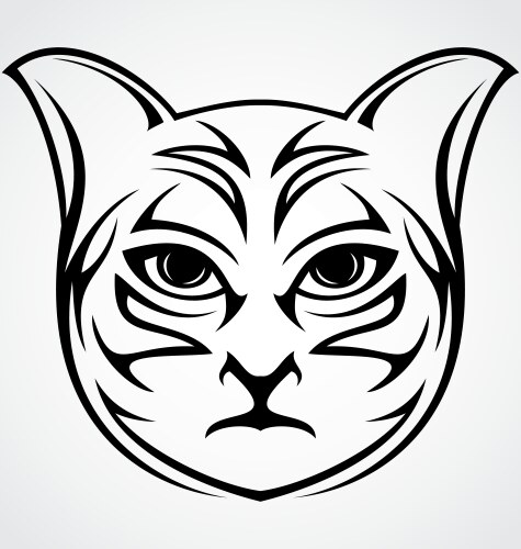 Cat face tribal Vector Image