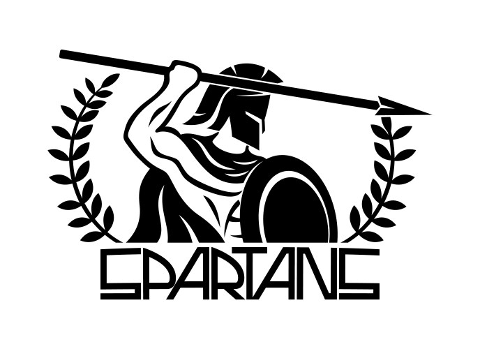 Spartan warrior with spear and shield icon Vector Image