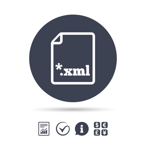 File document icon download xml button vector image