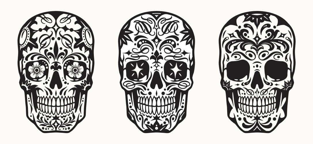Sugar Skull Black and White Vector Images (over 6,200)