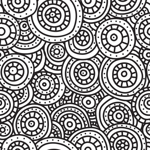 Abstract seamless pattern of circles lines vector image
