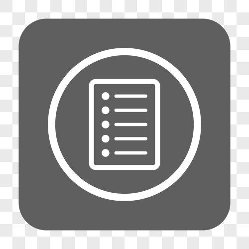 List page rounded square button vector image