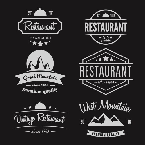 Restaurant Logo Elements & Badges Vector Image