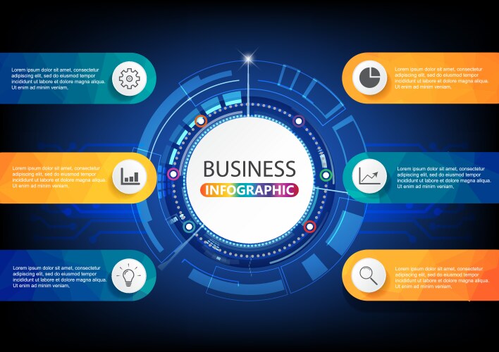 Business data visualization process chart vector image