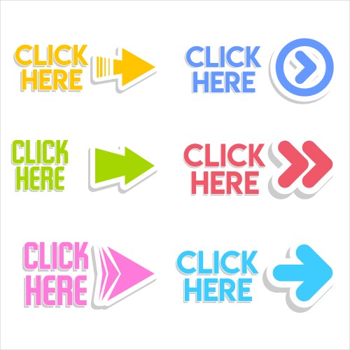 Click Here Button with Pointer vector image