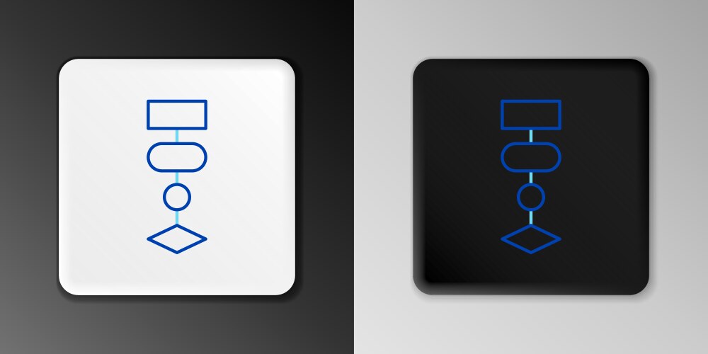 Line algorithm icon isolated on grey background vector image