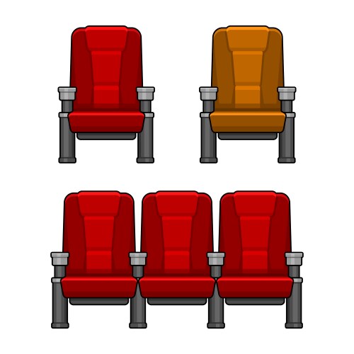 Red Cinema Chairs Set Vector Image