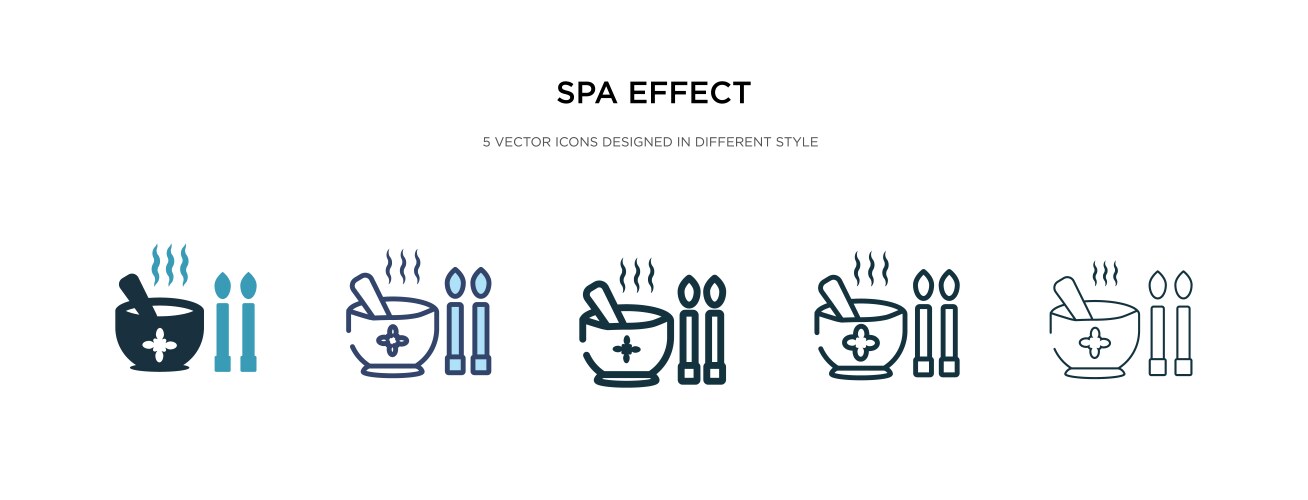 Spa effect icon in different style two colored vector image