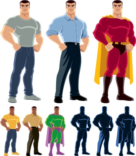 superhero transformation vector image vector image