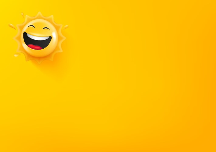 wallpaper with happy sun icon 3d background vector image