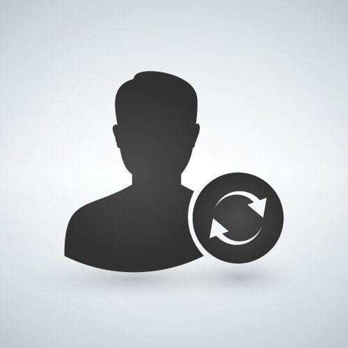 Refresh sync user icon designed for web vector image