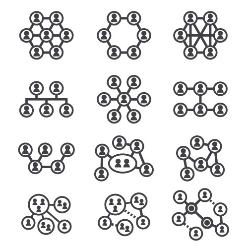 Social media modern flat web icons set Royalty Free Vector