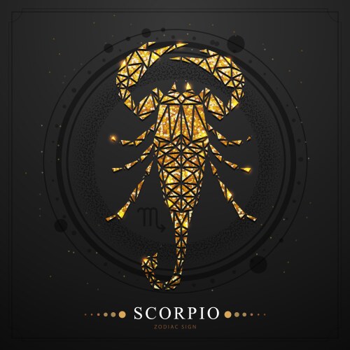 Golden Scorpio Magic Tarot Card Vector Image