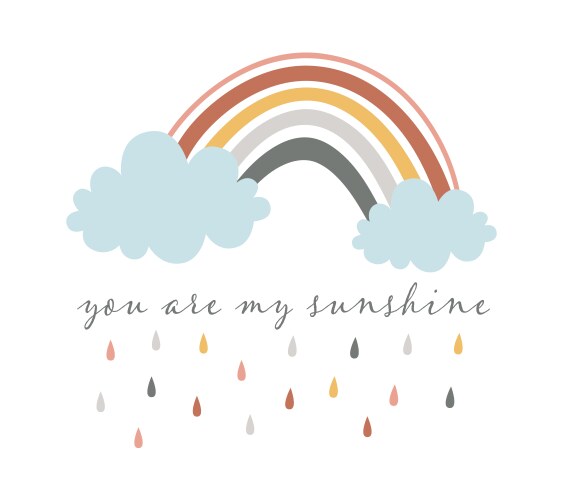 Cute sun and rainbow Royalty Free Vector Image