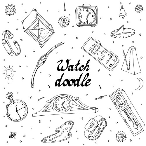 Watch doodle Vector Image