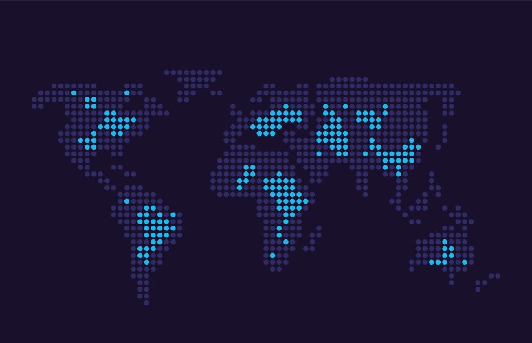Dark Map Data Visualization Element vector image