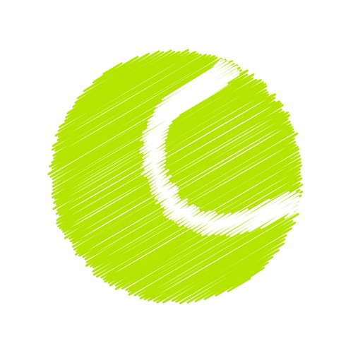 Hand-Drawn Green Tennis Ball Vector Image