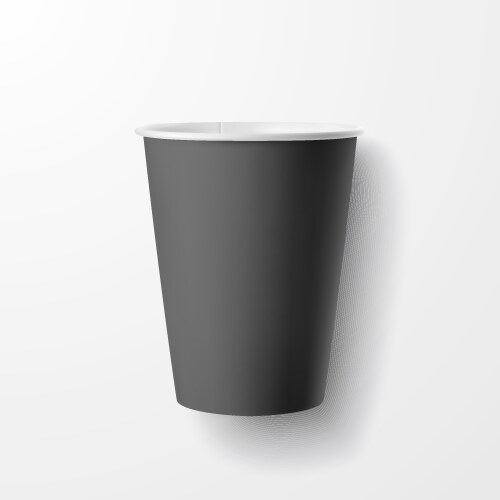 Black blank realistic paper coffee cup with lid Vector Image