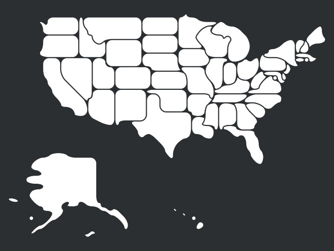 Simplified smooth map of usa Vector Image