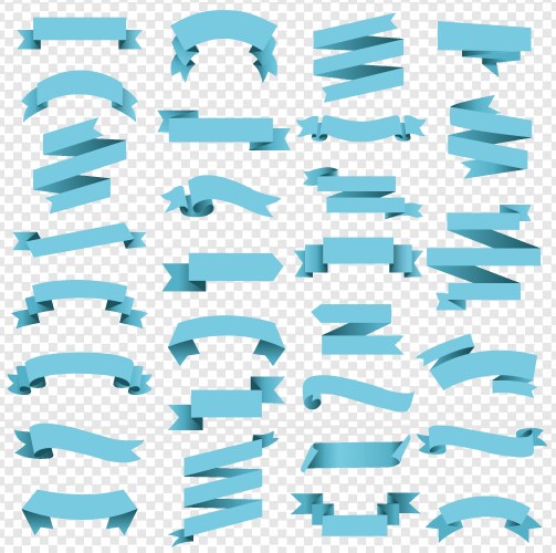 Blue ribbon isolated transparent background vector image