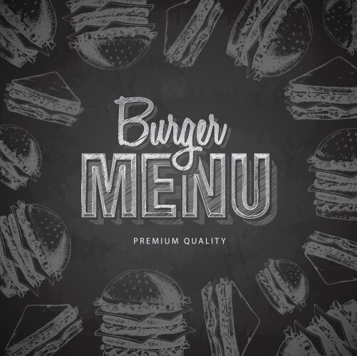 Burger Menu Chalkboard Vector Image