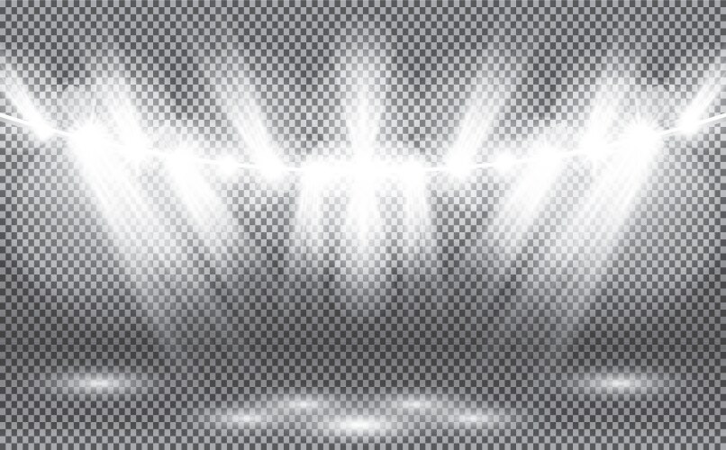 Spotlight beam isolated on transparent background Vector Image