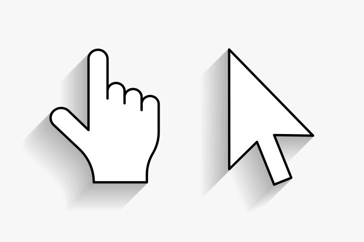 3d style flat mouse cursor and pointer design vector image