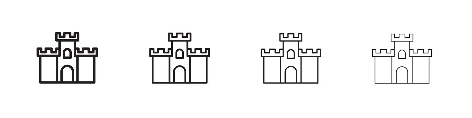 Castle Icon - Linear Style – Royalty-Free Vector | VectorStock