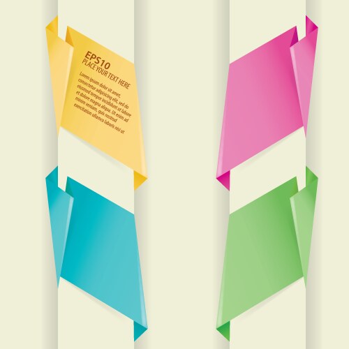 Colorful origami paper graph infographic Vector Image