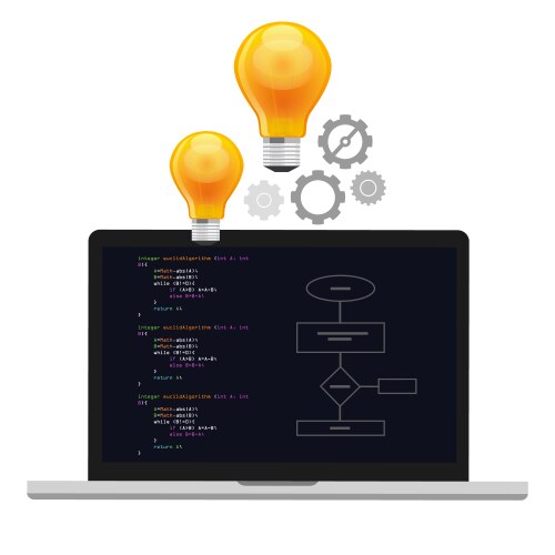 Computer algorithm proramming vector image